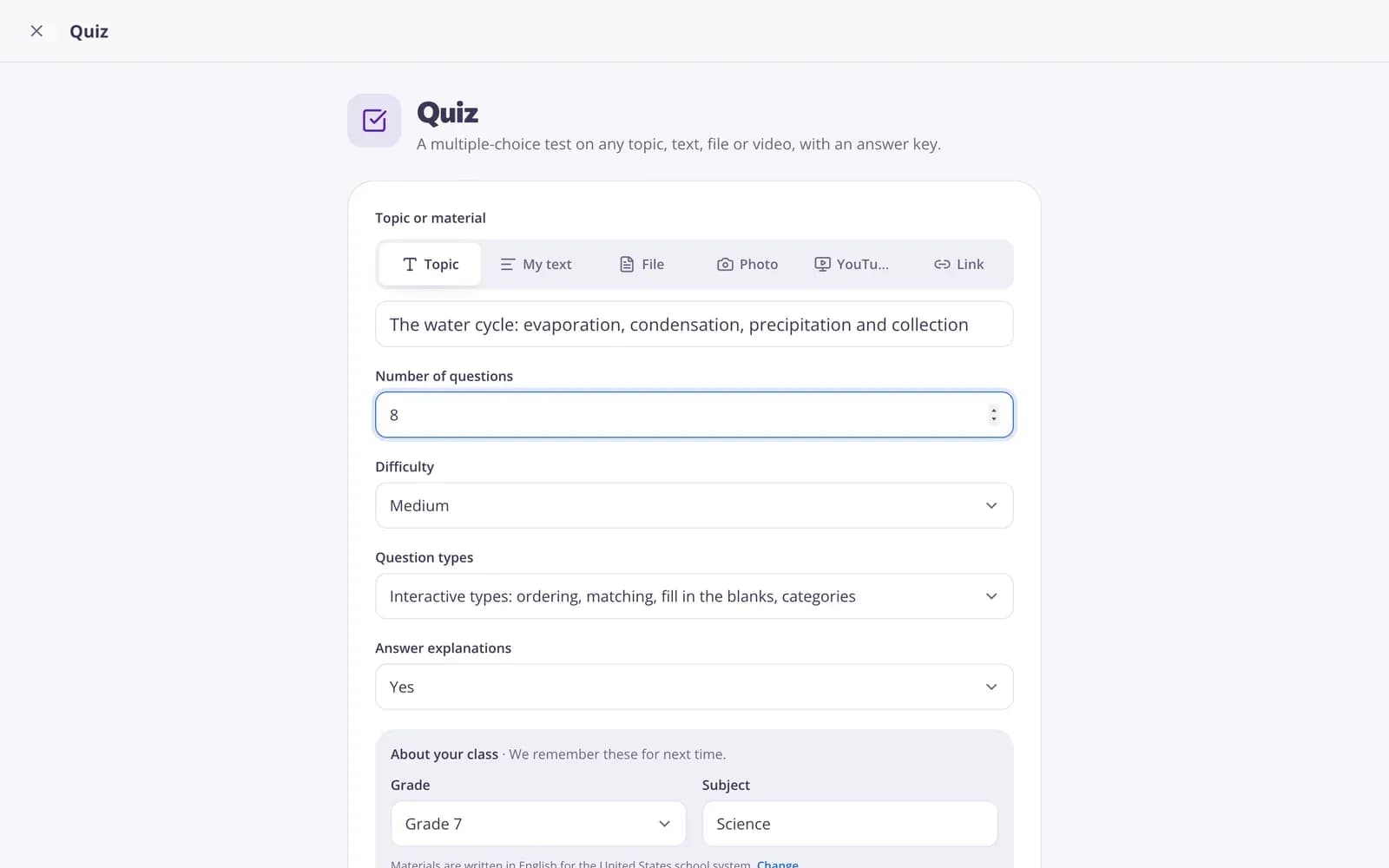 An Edform AI tool: fill in a short form and get a ready-to-edit result